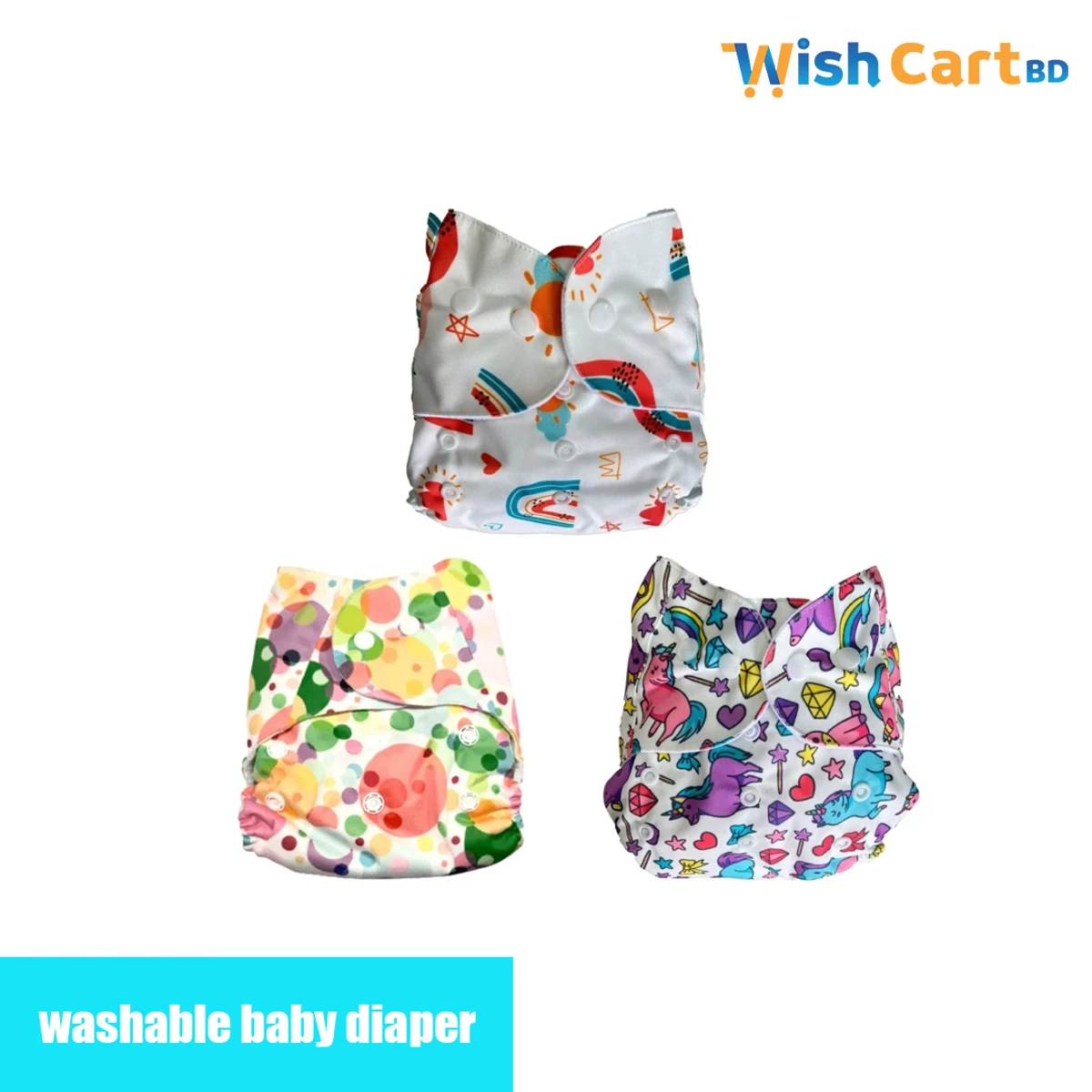 Washable Baby Diapers - 3 pcs